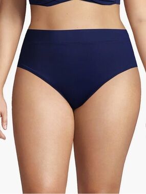 Lands End Navy Blue Tummy Control High Waist Bikini Swim Bottoms Size 24W